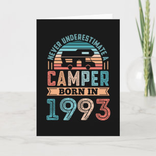 Carte Camper né en 1993 30e anniversaire Cadeau RV Campi