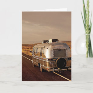 Carte Camper remorque vintage anniversaire de bienvenue