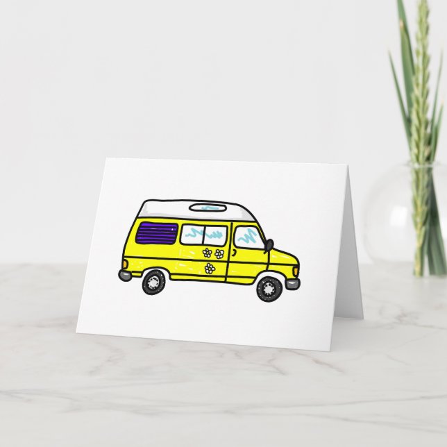 Carte Campervan jaune (Devant)