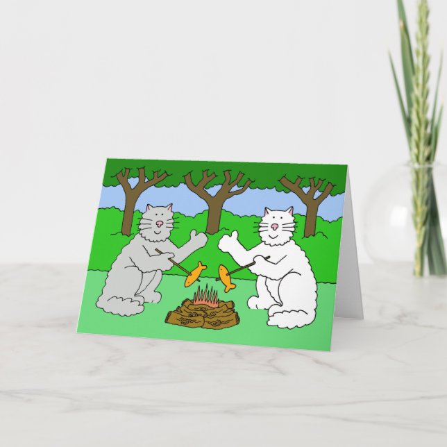 Carte Campfire Cats Missing You pendant que vous êtes au (Devant)