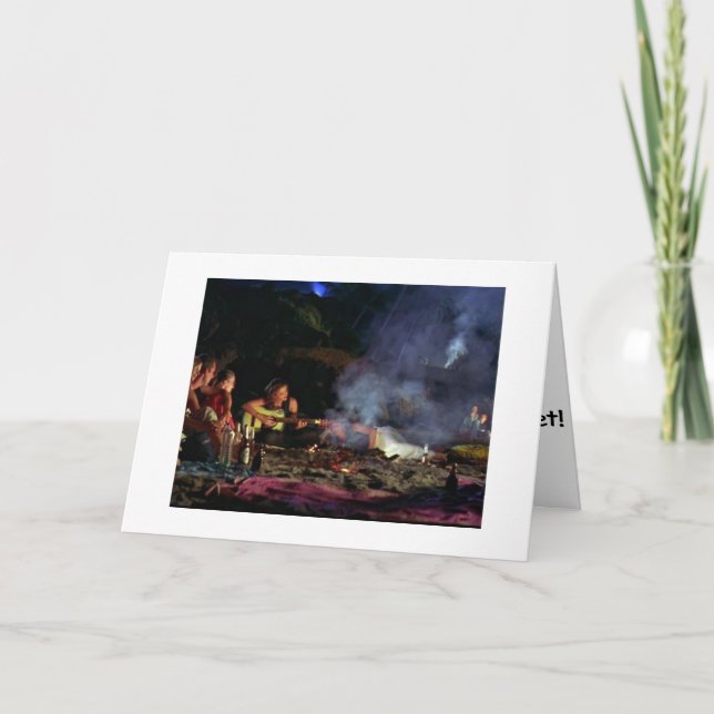 CARTE CAMPFIRE=CHANTER UN JOLI ANNIVERSAIRE À TRAVERS LE (Devant)