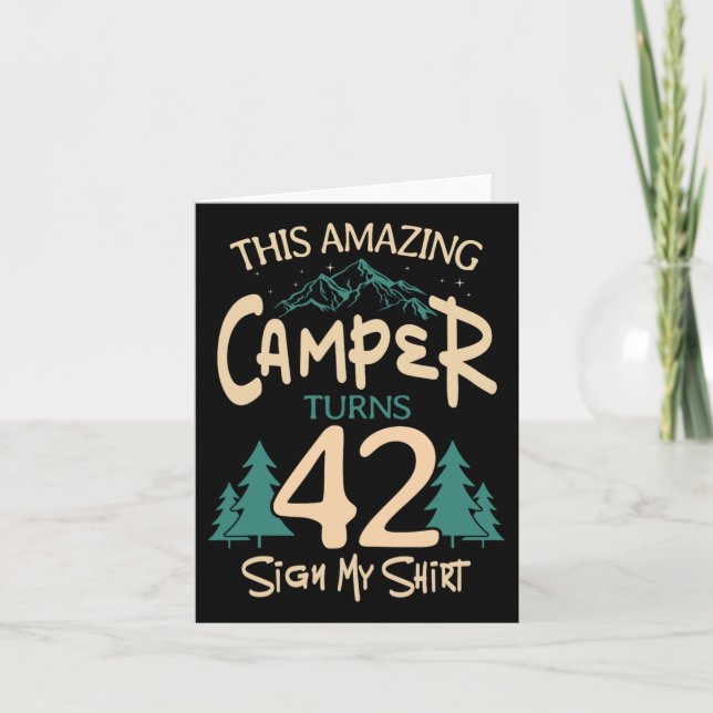 Carte Camping 42e anniversaire Camper Party Tent H (Devant)
