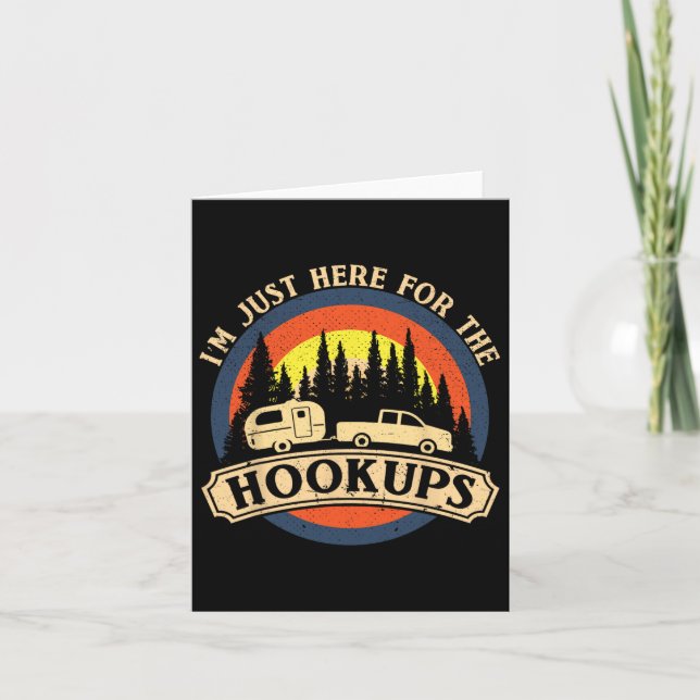 Carte Camping Amusant Juste Ici Pour Les Hookups Rv Camp (Devant)