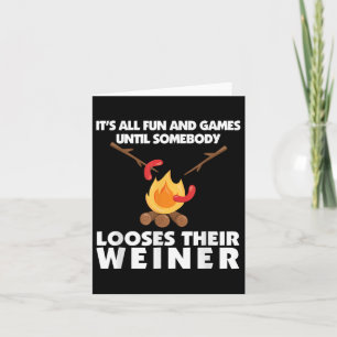 Carte Camping amusant Perdre votre feu de camp Weiner