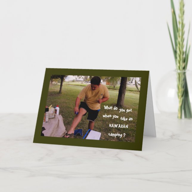 Carte Camping, anniversaire (Devant)