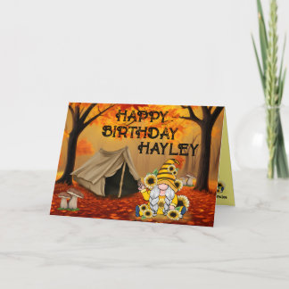 Carte Camping Anniversaire Gnome