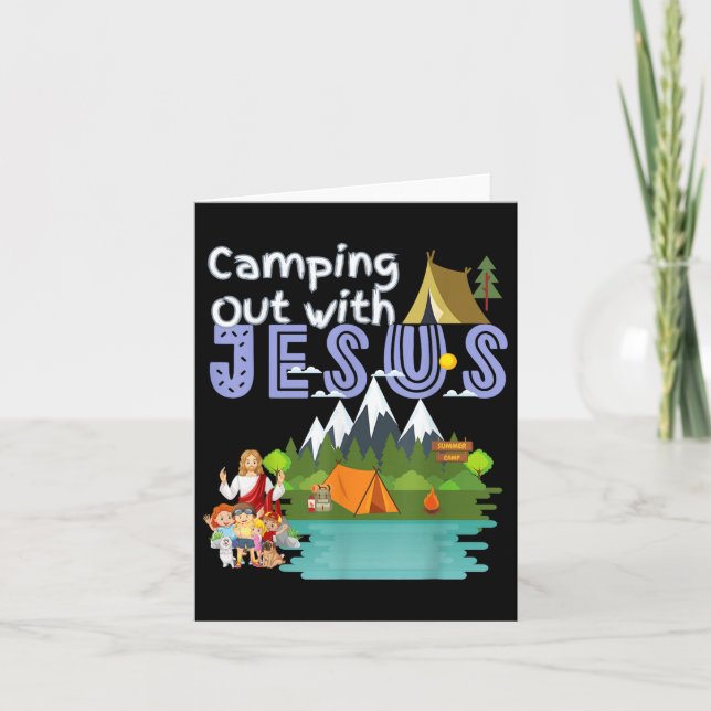 Carte Camping Avec Jésus Camp D'Été Vbs Christian K (Devant)