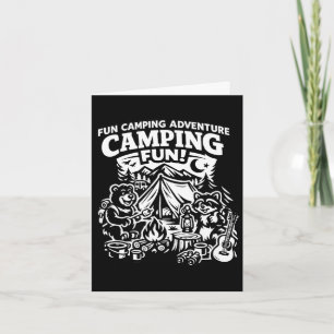 Carte Camping aventure amusante drôle feu de camp extéri