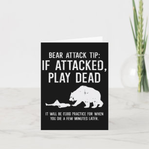 Carte Camping Bear Attack Tip Drôle Randonnée Camper Men