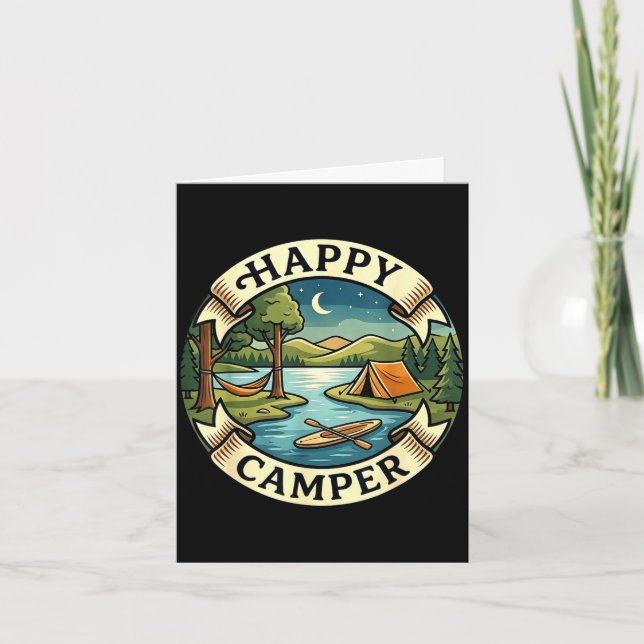 Carte Camping-car heureux cherche aventure camping feu d (Devant)