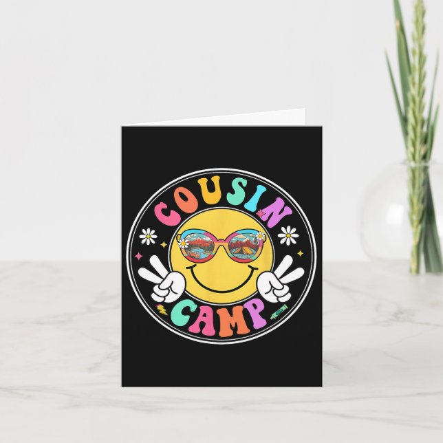 Carte Camping Cousin Camp 2025 Amusant Équipe de camping (Devant)