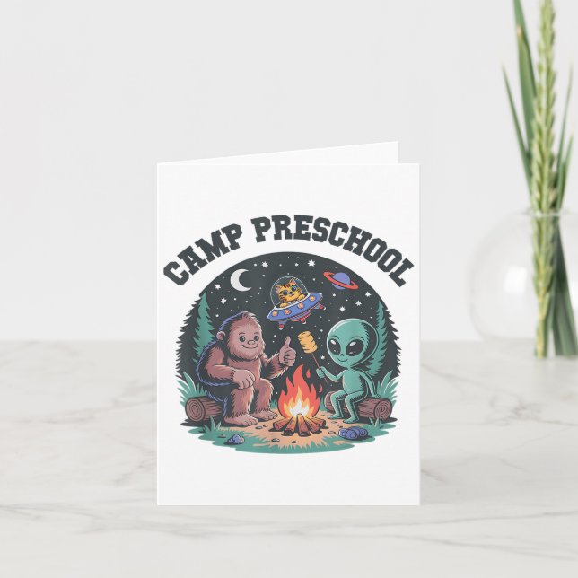 Carte Camping Cute Out Preschool Tiny Bigfoot Camping Al (Devant)