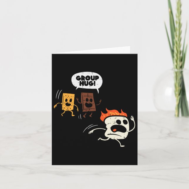 Carte Camping Groupe Hug Smores Funny Marshmallow Hommes (Devant)