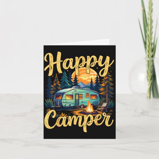 Carte Camping heureux drôle de feu de camp garçonnet (Devant)