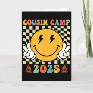 Carte Camping Rétro des Cousins 2025 Vacances Familiales
