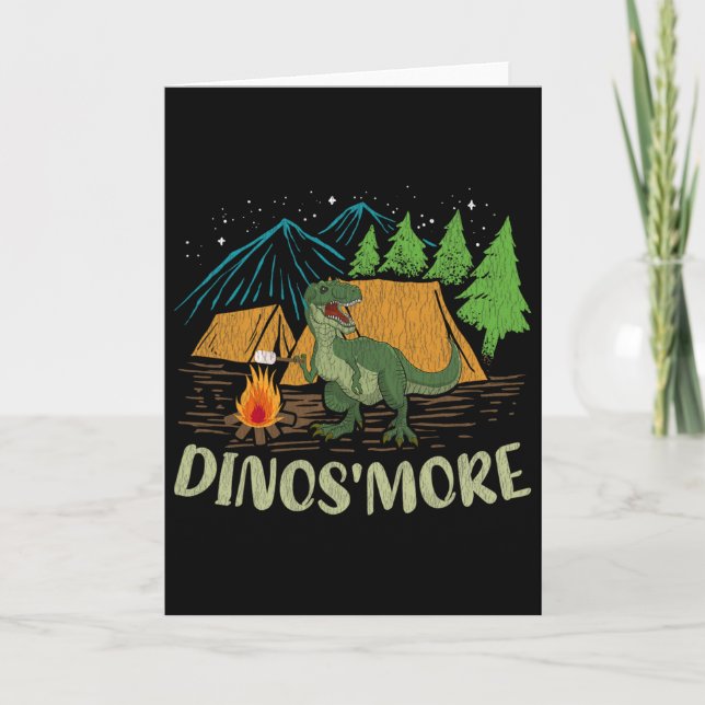 Carte Camping S'more Dinosaur Lover Funny Dinosaur Campi (Devant)