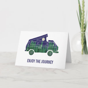 Carte Camping Van avec tente Pop Up Texte personnalisé