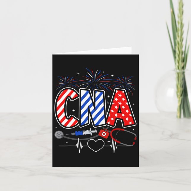 Carte Can 4 juillet Drapeau Américain Patriotique Usa St (Devant)