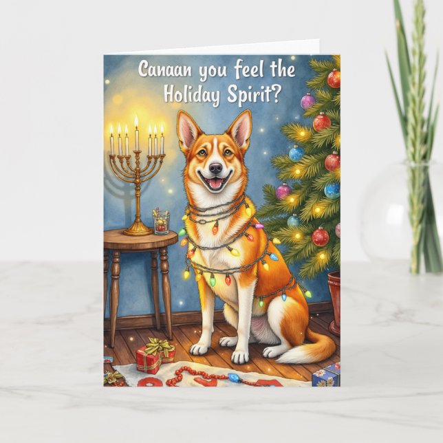 Carte Canaan Chien Noël Salutation (Devant)