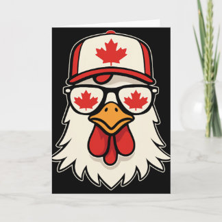 Carte Canada Day Canadian Flag Maple Leaf Chicken Sungle