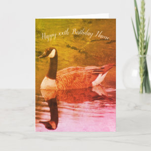 Carte Canada Goose Nature Art Personnalisé Anniversaire