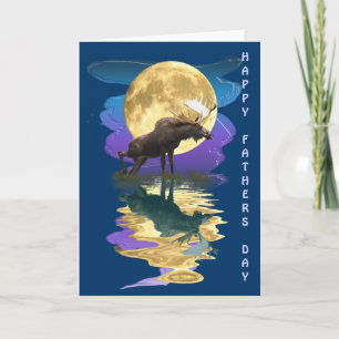 Carte Canadian Moose & Moon Father's Day Card