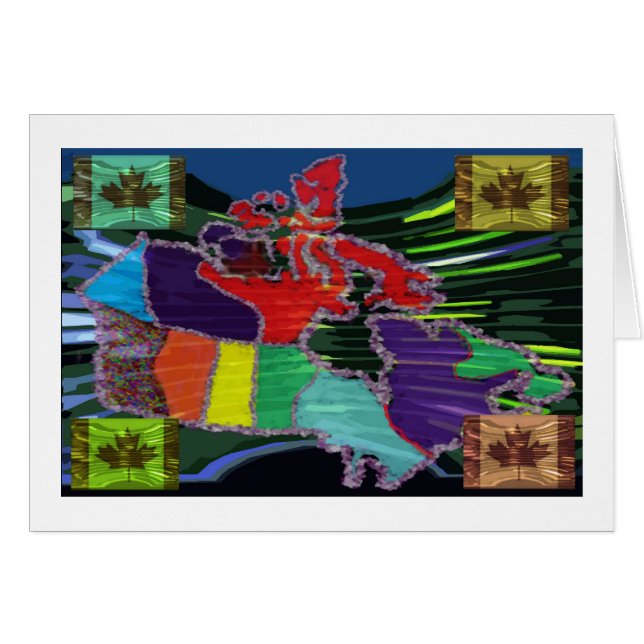 Carte canadienne artistique et MapleLeaf (Devant horizontal)