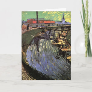 Carte Canal avec des femmes lavant par Vincent van Gogh