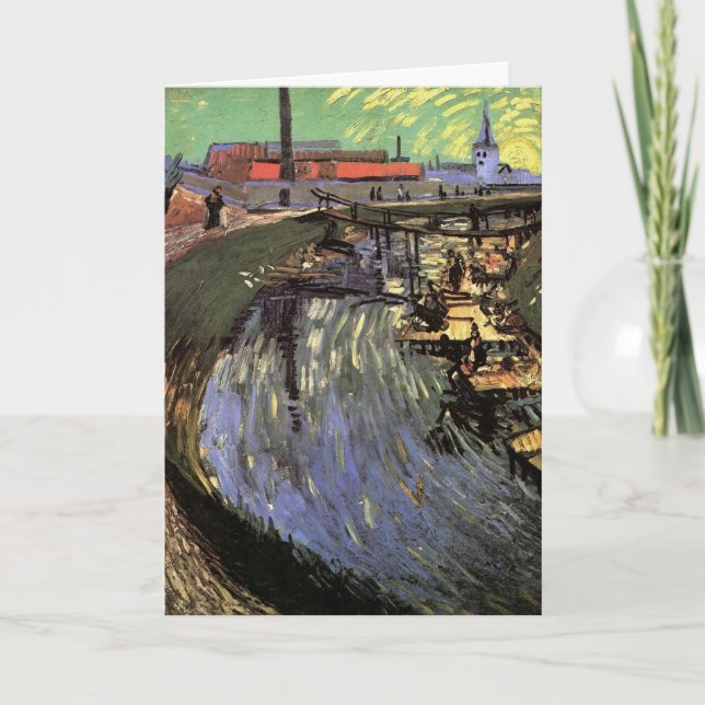 Carte Canal avec femmes Laver par Vincent van Gogh (Devant)