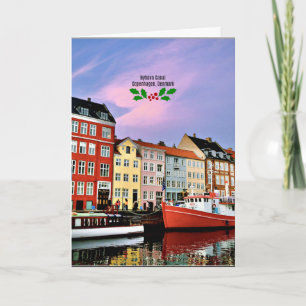 Carte Canal de Nyhavn, Copenhague, Danemark, Noël