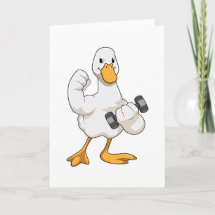 Carte Canard à Bodybuilding avec Dumbbell