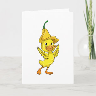 Carte Canard à casquette jaune