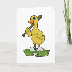 Carte Canard au baseball avec une batte de baseball