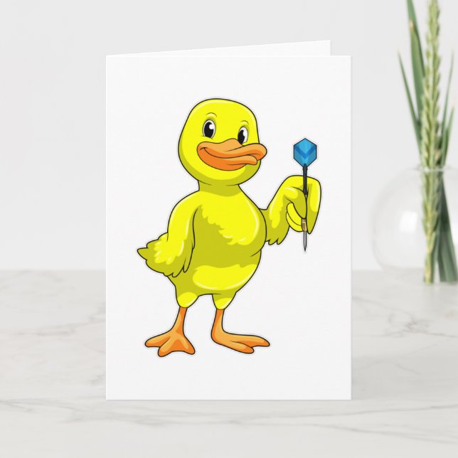 Carte Canard aux fléchettes avec fléchette (Devant)