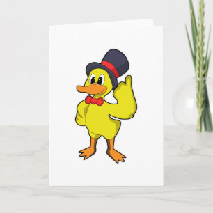 Carte Canard avec chapeau