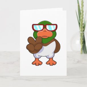 Carte Canard avec lunettes de soleil