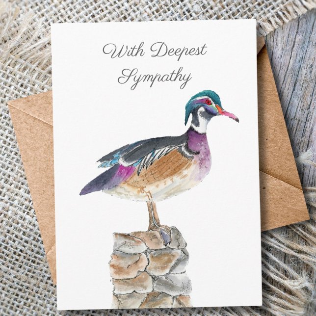 Carte Canard colvert aquarelle de sympathie (Créateur téléchargé)