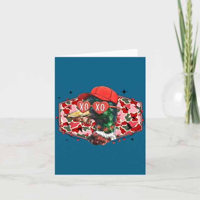 Carte Canard colvert Camouflage Joyeuse Saint-Valentin C (Devant)