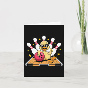 Carte Canard Cute Avec Sungles Jouant Au Bowling Pour Ho