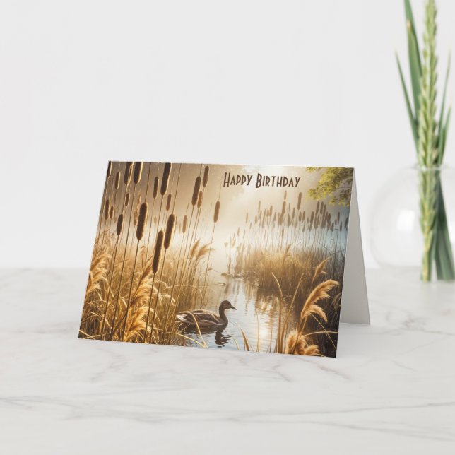 Carte Canard d'anniversaire dans Misty Pond (Devant)