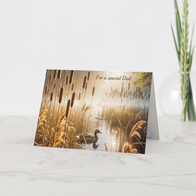 Carte Canard d'anniversaire de papa dans Misty Pond (Devant)