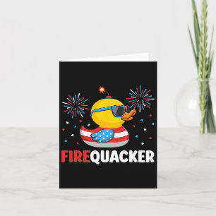 Carte Canard de feu d'artifice patriotique du 4 juillet