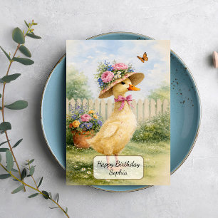 Carte Canard de jardin vintage