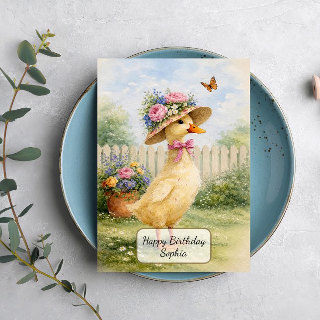 Carte Canard de jardin vintage (Créateur téléchargé)