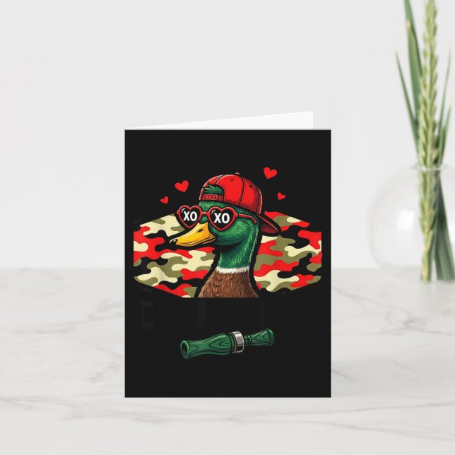 Carte Canard de la Saint-Valentin drôle Camo chasse Appe (Devant)