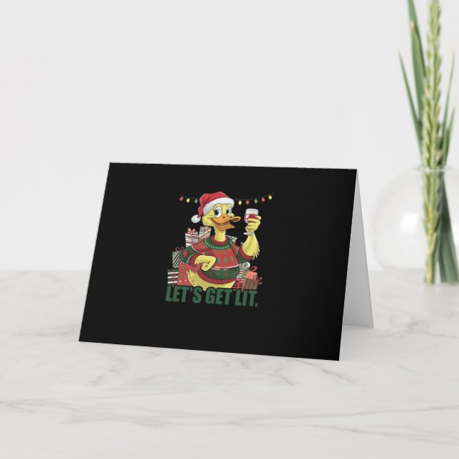 Carte Canard de Noël, Laissons-nous briller (Devant)