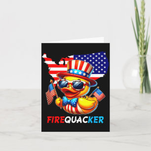 Carte Canard du 4 juillet Feu d'artifice Patriotique Qua