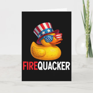 Carte Canard du 4 juillet Firequacker patriotique du qua