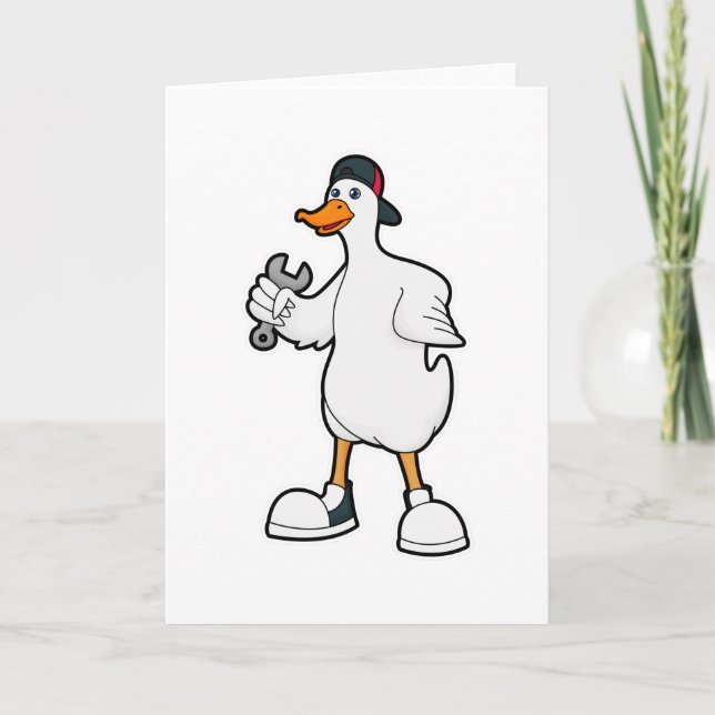 Carte Canard en artisan avec outil et casquette (Devant)