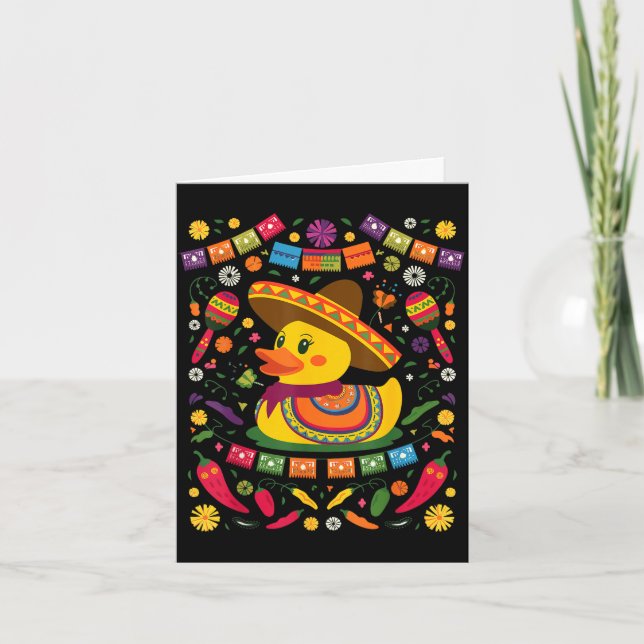 Carte Canard en caoutchouc cinco de mayo  (Devant)